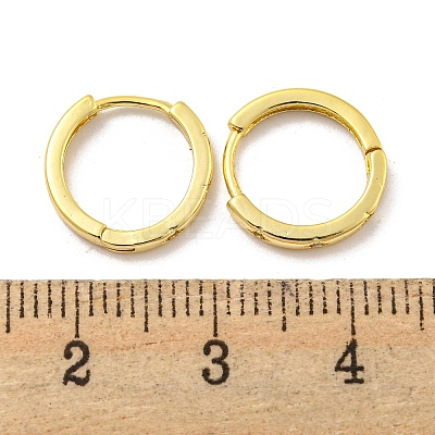 Brass Pave Clear Cubic Zirconia Hoop Earrings EJEW-L211-001G-1