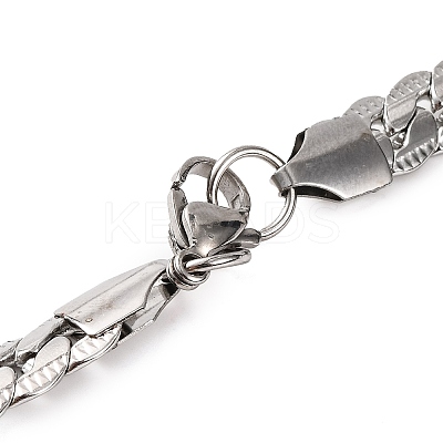 Non-Tarnish 304 Stainless Steel Twist Chain Necklaces for Women NJEW-G140-08A-P-1