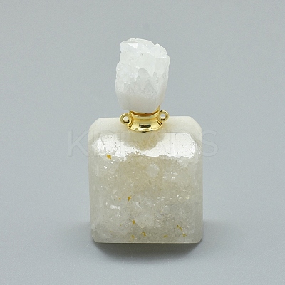 Natural Agate Openable Perfume Bottle Pendants G-E556-18C-1