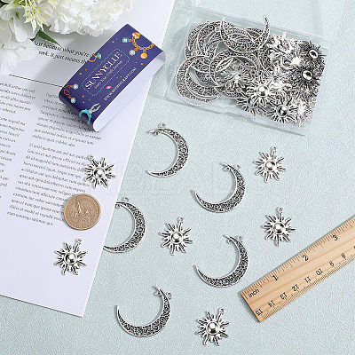60Pcs 2 Style Tibetan Style Alloy Pendants TIBEP-SC0002-75-1