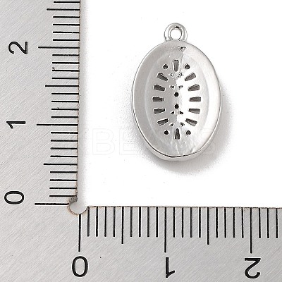 Brass with Clear Cubic Zirconia Pendants KK-Z061-21B-P-1