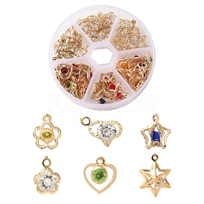 69Pcs 6 Styles Rack Plating Eco-Friendly Iron Pendants FIND-YW0005-89-1