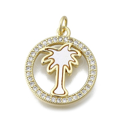 Brass Micro Pave Clear Cubic Zirconia Pendants KK-V010-11G-1