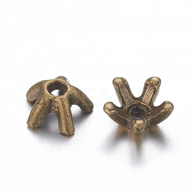 5-Petal Tibetan Style Alloy Bead Caps LS-MLF0663Y-NF-01-1