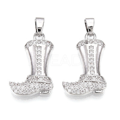 Brass Micro Pave Cubic Zirconia Pendants KK-N254-239P-1