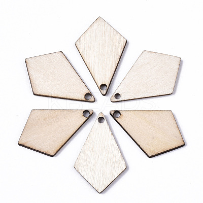 Unfinished Natural Poplar Wood Pendants WOOD-S045-112-1