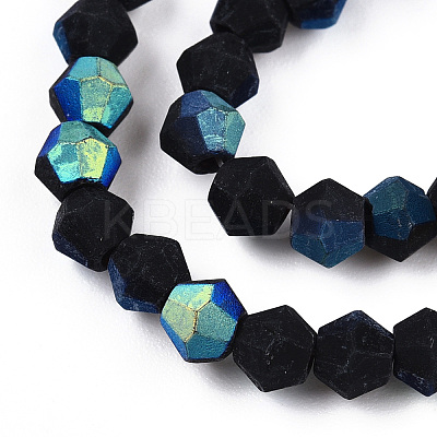 Imitate Austrian Crystal Bicone Frosted Glass Beads Strands EGLA-A039-P4mm-MB17-1