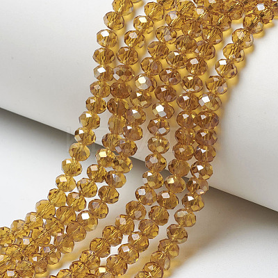 Electroplate Transparent Glass Beads Strands EGLA-A034-T4mm-H20-1
