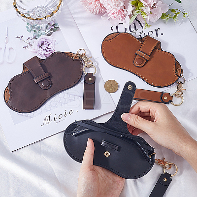 1Pc PU Leather Eyeglass Cases AJEW-CN0002-63B-1