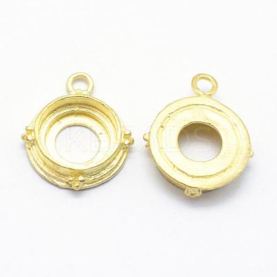 Brass Pendant Cabochon Open Back Settings KK-F721-146C-RS-1