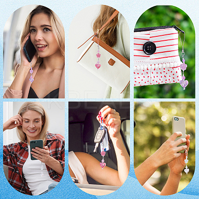 9Pcs 3 Colors Acrylic Mobile Straps HJEW-GO00075-1