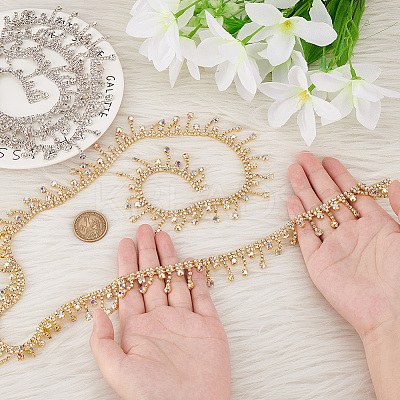 2 Yard 2 Style Glass Rhinestone Cup Chains FIND-PH0017-01-1