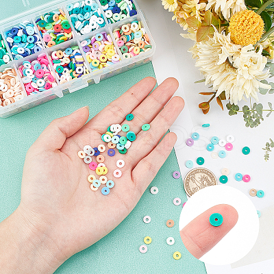 2500Pcs 10 Colors Handmade Polymer Clay Beads Strands CLAY-AR0001-24A-1