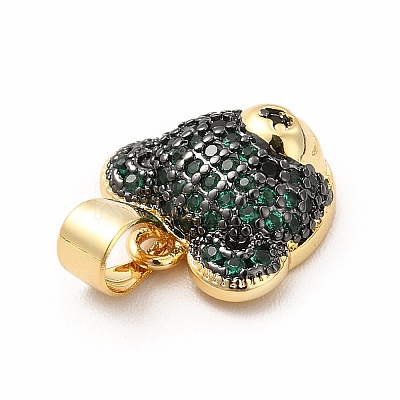 Rack Plating Brass Micro Pave Cubic Zirconia Charms KK-G456-23G-1