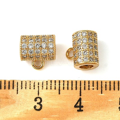 Brass Brass Micro Pave Cubic Zirconia Tube Bails KK-M277-09E-G-1