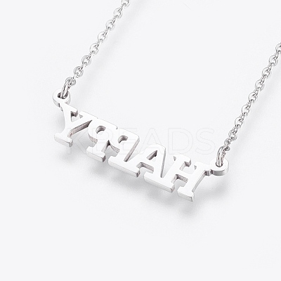 Non-Tarnish 304 Stainless Steel Pendant Necklaces NJEW-P224-03P-1