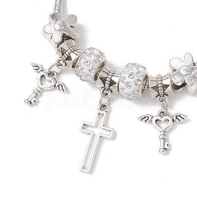 European Style Alloy & Polymer Clay Rhinestone Charm Bracelets BJEW-JB13262-1