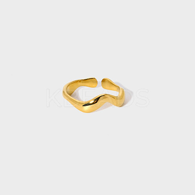 Elegant 304 Stainless Steel Wave Open Cuff Rings LS-TE5640-2-1