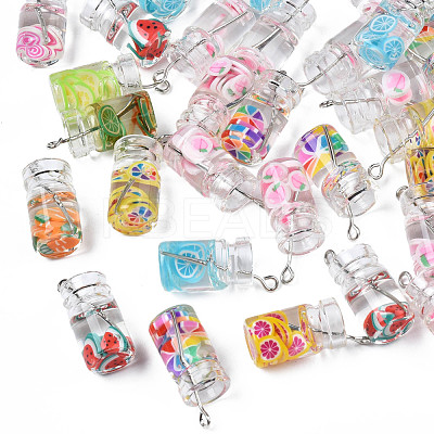 Glass Bottle Pendants CRES-N017-02-1