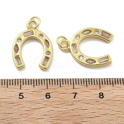 Brass Micro Pave Cubic Zirconia Pendants KK-U060-23G-02-1