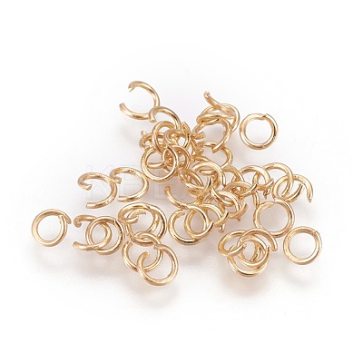 Long-Lasting Plated Brass Open Jump Rings KK-WH0028-01G-B-1