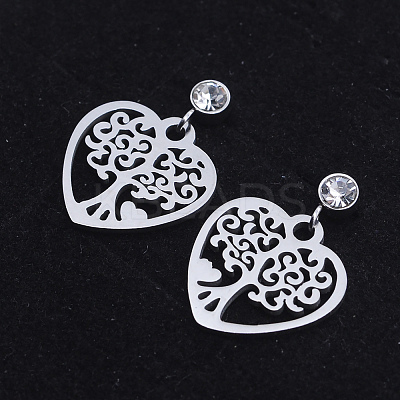 201 Stainless Steel Dangle Stud Earrings LS-EJEW-T008-JN738-1