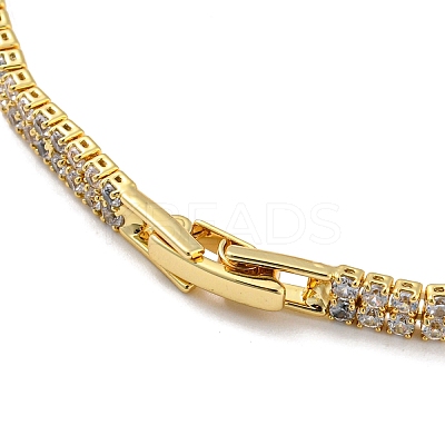 Green Cubic Zirconia Diamond Charm Bracelet with Rack Plating Brass Link Chains BJEW-Q771-03G-1