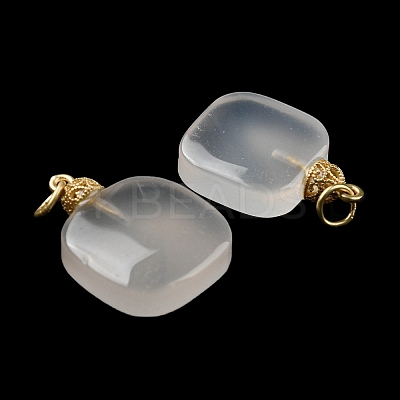 Natural White Agate Pendants G-R489-05G-1