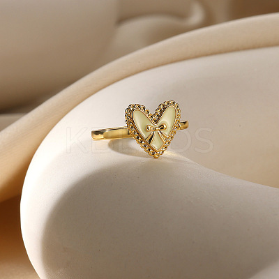304 Stainless Steel Enamel Adjustable Finger Rings for Women RJEW-B131-02A-1