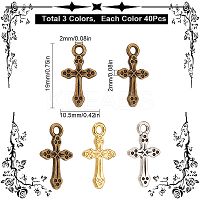 120Pcs 3 Style Alloy Pendants FIND-SC0004-86-1