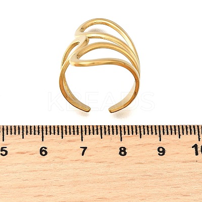 304 Stainless Steel Cuff Rings for Women RJEW-M103-07G-1