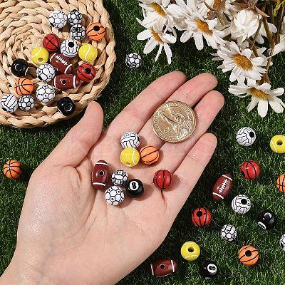 50Pcs Craft Style Acrylic Beads MACR-YW0003-85-1