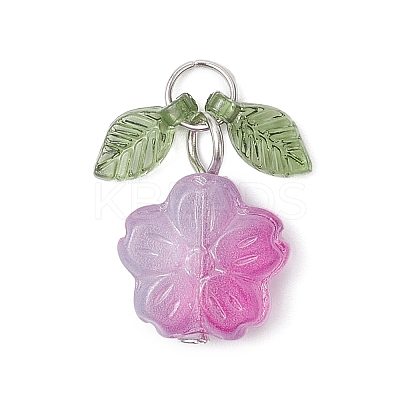 Transparent Normal Glass Pendants PALLOY-JF04571-02-1