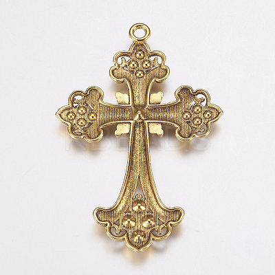 Alloy Rhinestone Cross Big Pendants LS-ALRI-1475-AG-NR-1