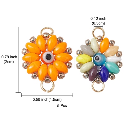 Glass & Lampwork Connector Charms PALLOY-YW0001-49-1