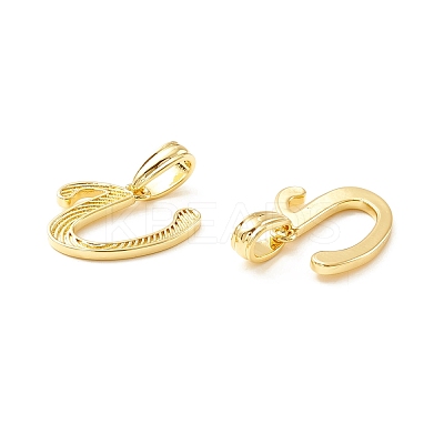 Rack Plating Eco-Friendly Brass Letter Pendants KK-K265-02G-U-1