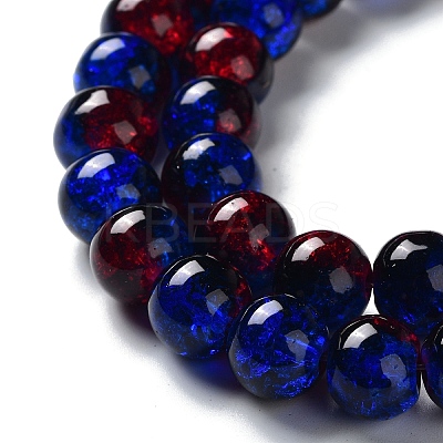 Spray Painted Crackle Glass Beads Strands X-CCG-Q002-10mm-12-1