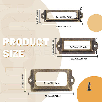 75 Sets 3 Styles Iron Label Frame IFIN-GL0001-01-1