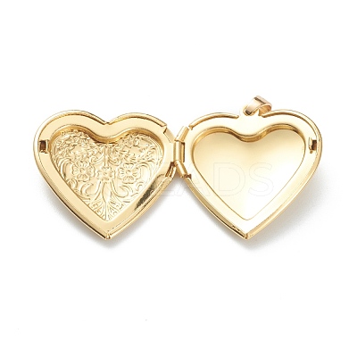 Brass Locket Pendants KK-P199-20G-1