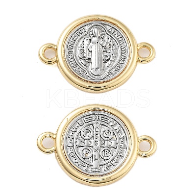 Rack Plating Religion Brass Connector Charms LS-KK-B097-02G-1