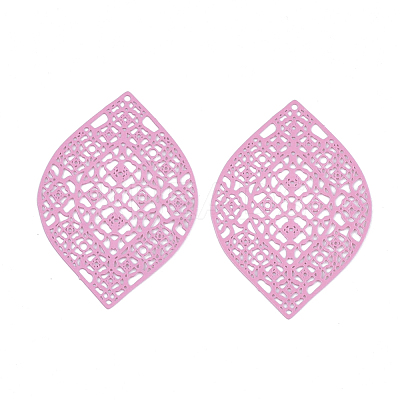 430 Stainless Steel Filigree Pendants X-STAS-S108-12E-1
