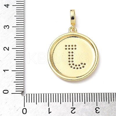 Brass Micro Pave Clear Cubic Zirconia Pendants KK-L253-17G-J-1