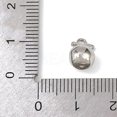 Brass Micro Pave Clear Cubic Zirconia Charms KK-G545-18P-1