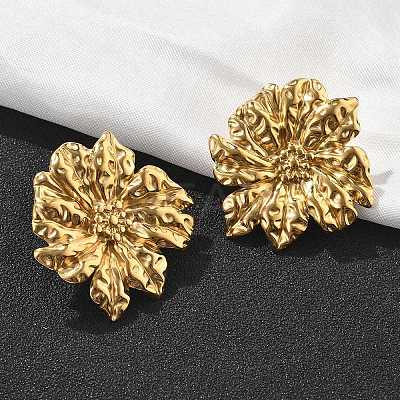304 Stainless Steel Studs Earrings for Women LS-EJEW-K306-29G-1