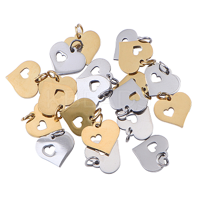 20Pcs 2 Colors 304 Stainless Steel Pendants STAS-CJ0001-154-1