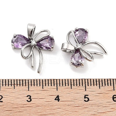 Brass Micro Pave Cubic Zirconia Pendants KK-P271-05P-A-1