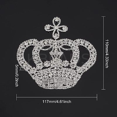 Crown Glass Rhinestone Patches DIY-WH0260-81A-1