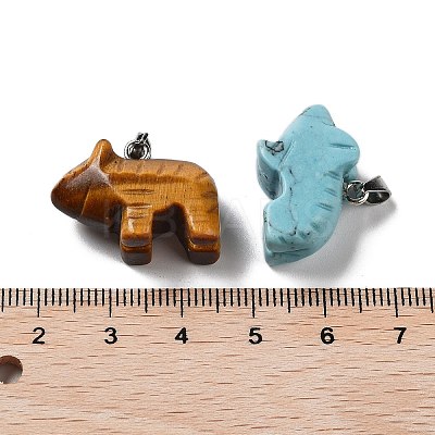 Natural & Synthetic Mixed Gemstone Pendants G-B068-10P-1