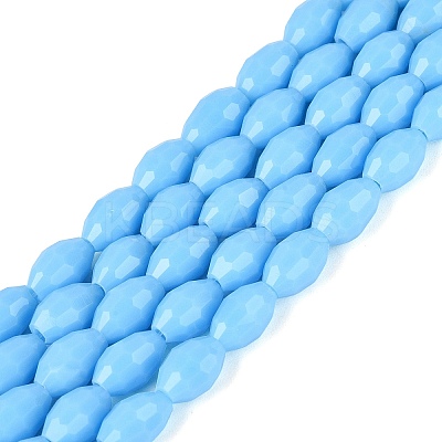 Opaque Solid Color Glass Beads Strands GLAA-N071-01A-C07-1