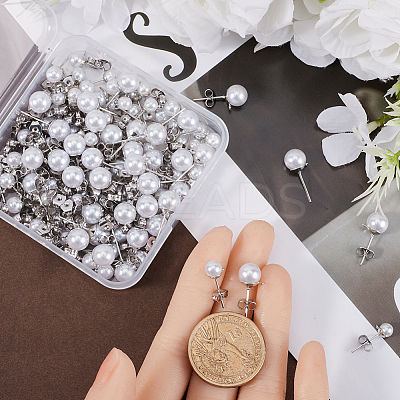 120Pcs 3 Size Iron Stud Earring Findings STAS-SP0001-51P-1
